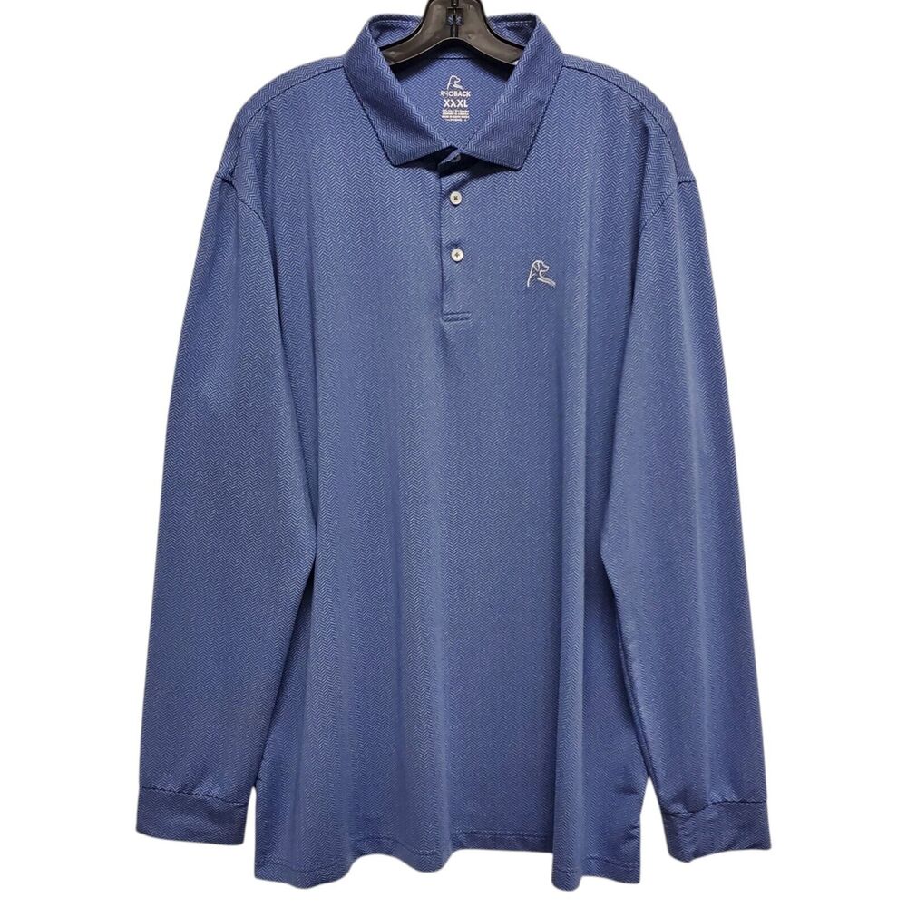 RHOBACK Shirt Mens 3XL Blue Striped Long Sleeve Casual Athleisure Outdoor